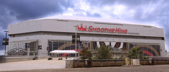 Smoothie King Center day exterior in New Orleans, Louisiana, USA.
