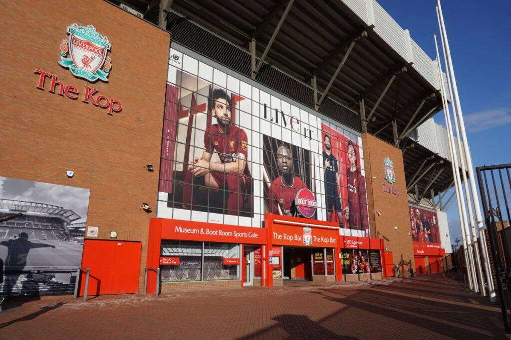 The Kop is the famous stand at Anfield, Liverpool football club's stadium.